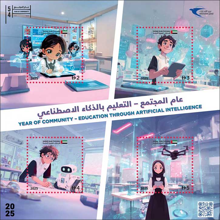 Emirates Post issues commemorative stamps celebrating integration of AI into UAE’s national school curriculum Emirates Post issues commemorative stamps celebrating integration of AI into UAE's national school curriculum - emirates post